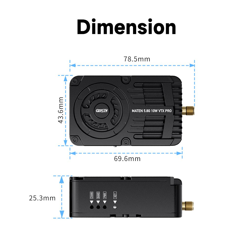 GEPRC MATEN 5.8G 10W VTX PRO 1 - đánh giá và giá Drone Transmitter